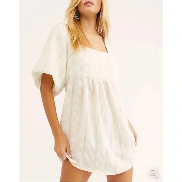 Free People Gigi Puff Sleeve Tunic White - Picture 1 of 5